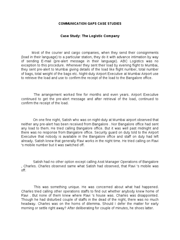 Communication Gaps Case Studies | PDF | Violence | Business