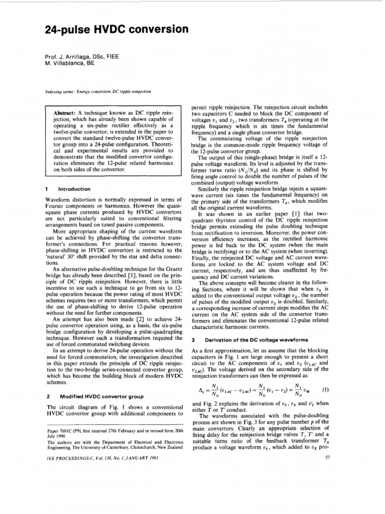 HVDC Conversion: 24-Pulse | PDF | High Voltage Direct Current | Rectifier