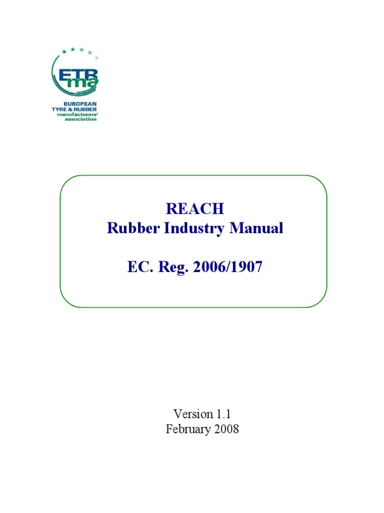 2008 02 07 Reach Rubber Industry Manual v1.1 | PDF