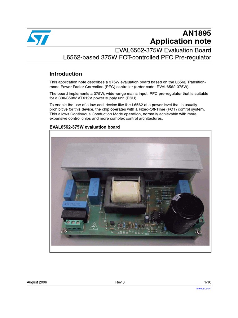 AN1895 - L6562 375W Step by Step | PDF | Implied Warranty | Trademark