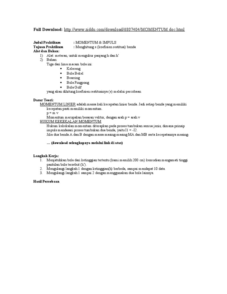 Momentum Linier Pdf