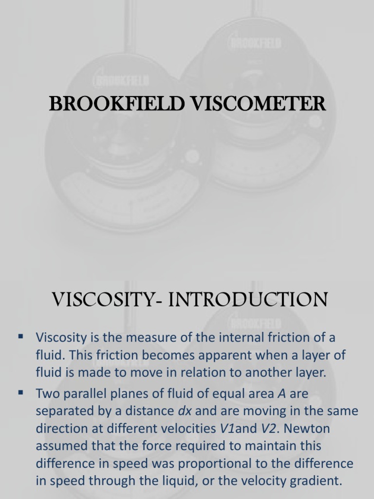 Brookfield Viscometer Explained | PDF | Shear Stress | Viscosity