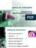 Asking For Instruction: Speaking Skills English Conversation Class