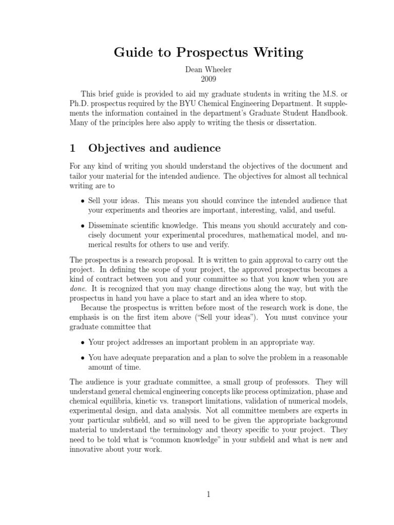 Prospectus Writing Guide for Graduate Students | PDF | Thesis | Adjective