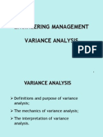 variance analysis  standard costing