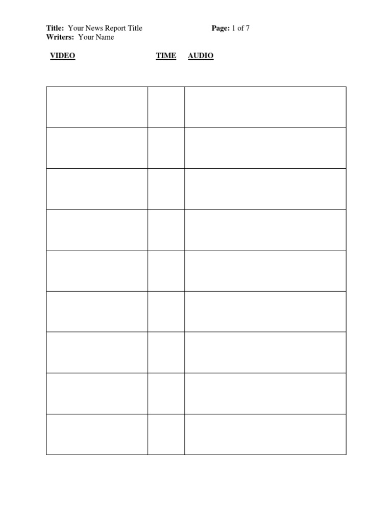 News Report Script Template