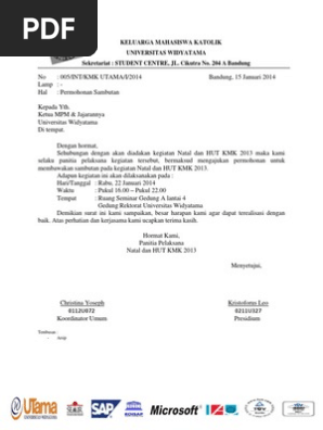 Surat Permohonan Sambutan Pdf