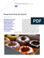 Resep Dan Cara Membuat Donat Enak, Empuk