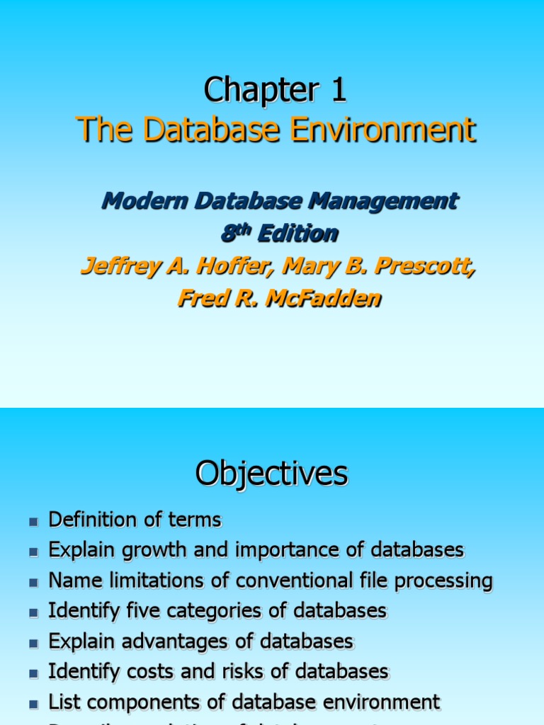Chapter+1+ +the+Database+Environment | PDF | Data Model | Databases