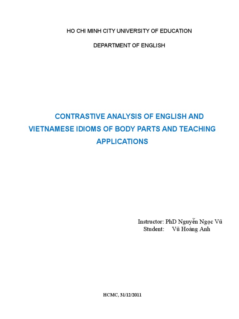 Vietnamese and English Body Idioms Analysis | PDF | Syntax | Linguistics