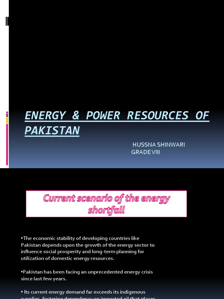 Energy & Power Resources of Pakistan | PDF | Alternative Energy ...
