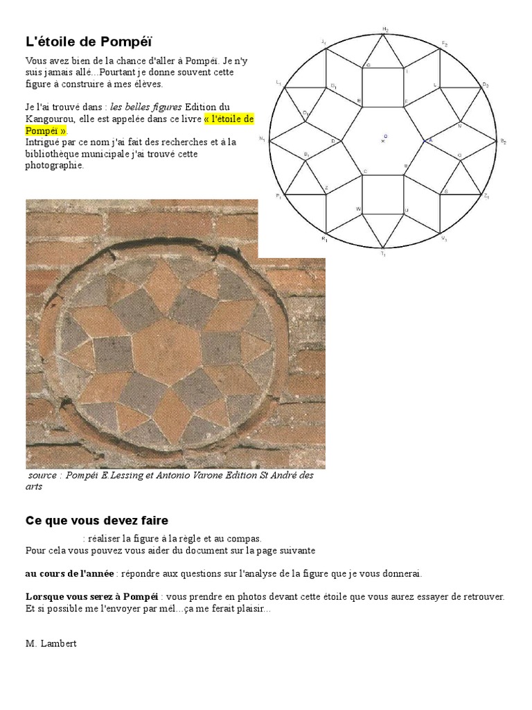 Construction de l'étoile de Pompéï PDF — free download