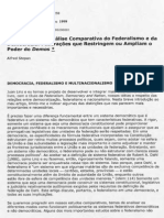 5 - STEPAN, Alfred. para Uma Nova Análise Comparativa Do Federalismo e Da Democracia. Federações Que Restringem Ou Ampliam o Poder Do Demos