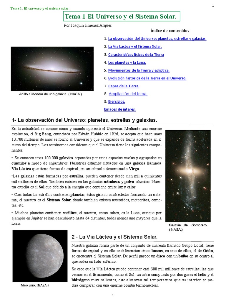 Explorando el Universo y el Sistema Solar | PDF | Luna | Tierra