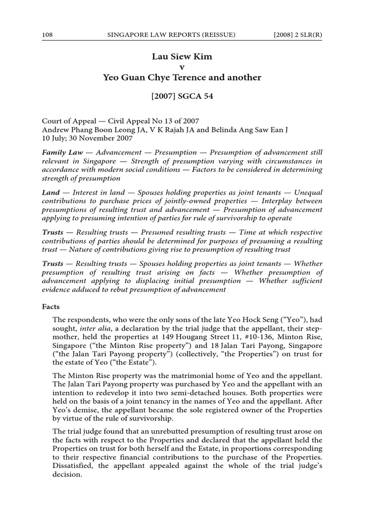 Property Trusts in Singapore Law | PDF | Equity (Law) | Civil Law (Common  Law)