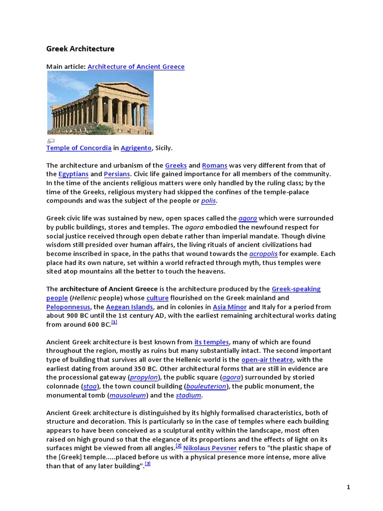 greek architecture essay