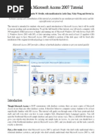 A Quick Microsoft Access 2007 Tutorial