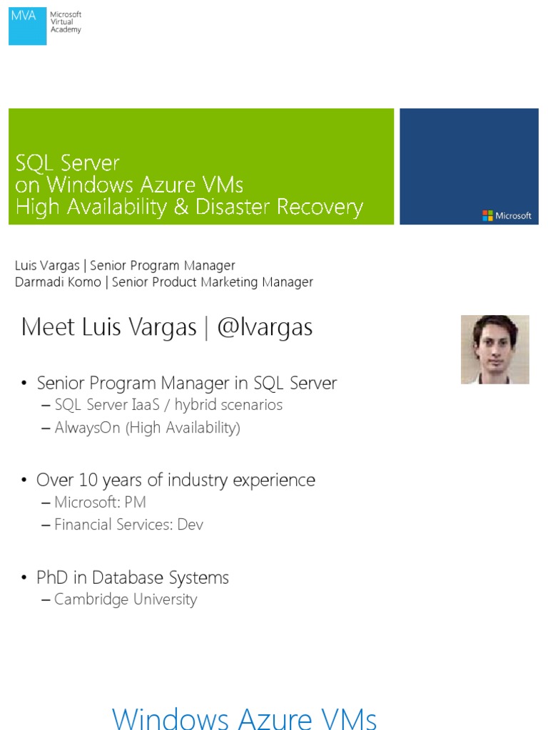 Mod 2 - SQL IaaS HA and DR in Windows Azure | PDF | Active Directory ...