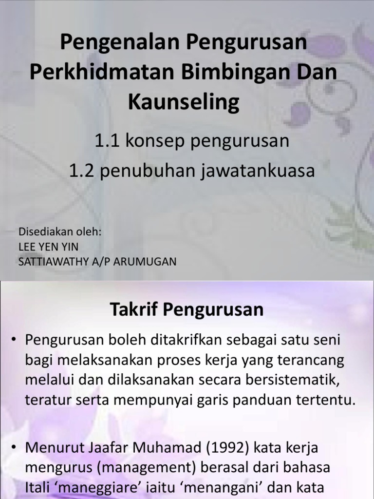 Pengenalan Pengurusan Perkhidmatan Bimbingan Dan Kaunseling  PDF