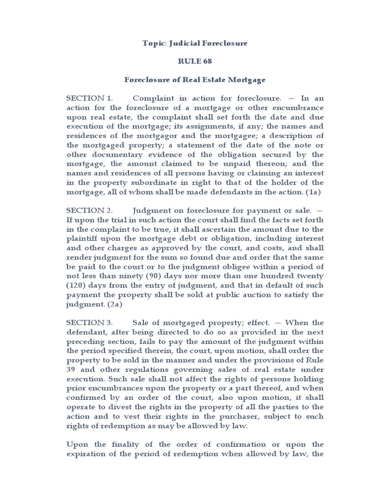 Judicial Foreclosure Process Explained | PDF | Mortgage Law | Foreclosure