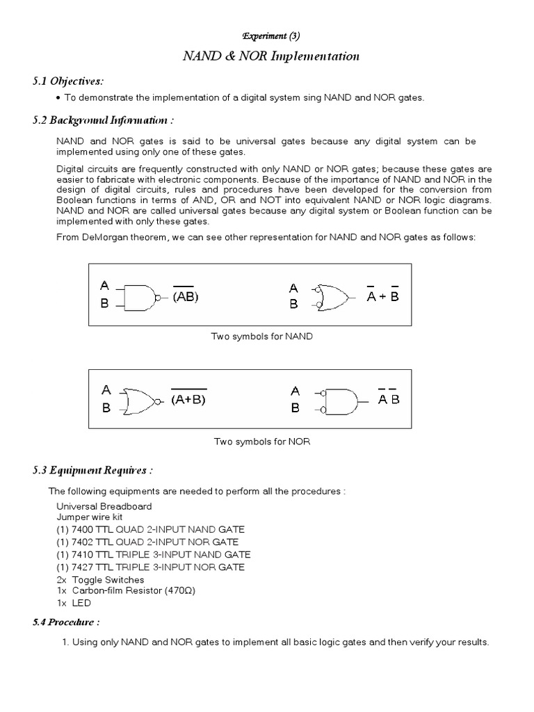 All Gates Using Universal Gates | PDF | Digital Electronics ...