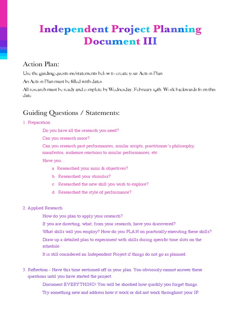 Planning Document 3 | PDF
