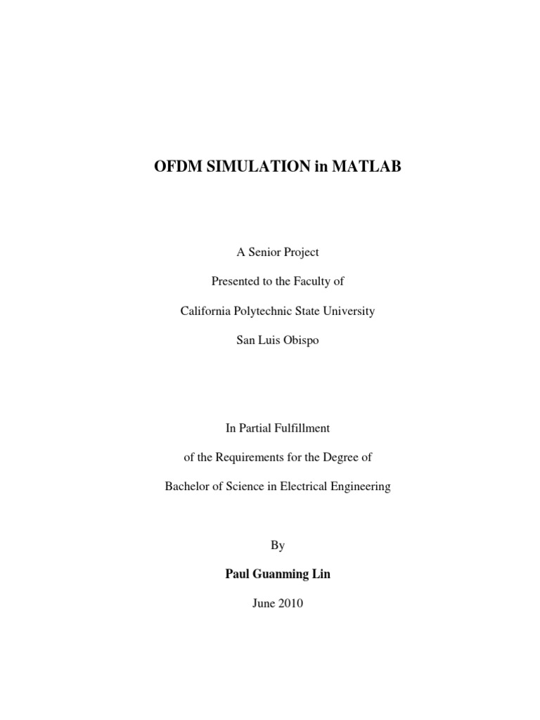 Ofdm Simulation in Matlab | PDF | Orthogonal Frequency Division ...