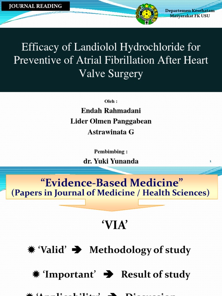 Efficacy of Landiolol in Heart Surgery | PDF | Risiko Relatif | Terapi