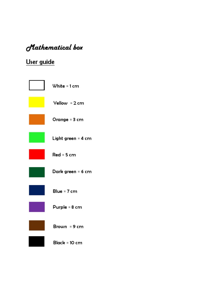Color Coding for Box Dimensions | PDF | Cooking, Food & Wine