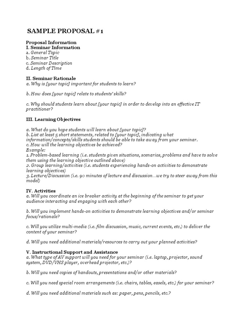FREE 11+ Seminar Proposal Forms in PDF | MS Word