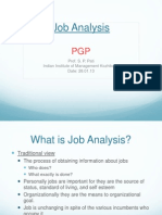 Job Analysis: Prof. S. P. Pati Indian Institute of Management Kozhikode Date: 28.01.13