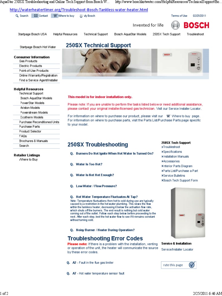 Bosch Error Codes | PDF | Water Heating | Home Appliance