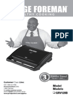 George Foreman GRV120R Use and Care Manual