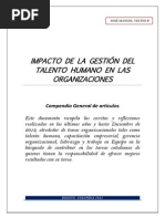IMPACTO DE LA GESTIÓN DEL TALENTO HUMANO EN LAS ORGANIZACIONES