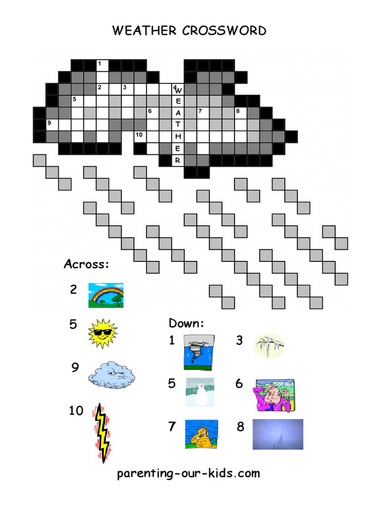 Weather Crosswords For Kids PDF