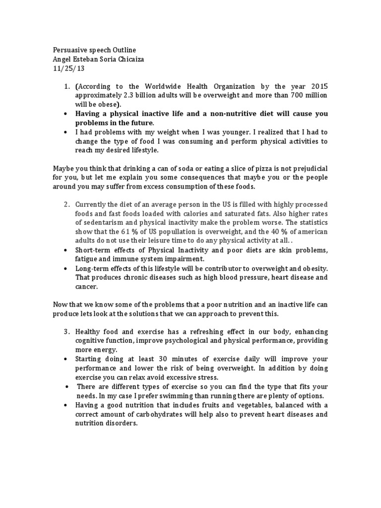 Persuasive speech outline example pdf picture