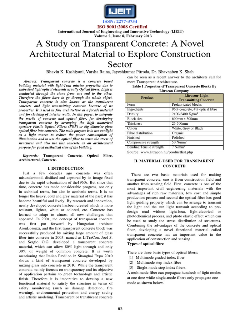 IJEIT1412201302 - 18 - Study On Transparent Concrete 2013 | PDF ...