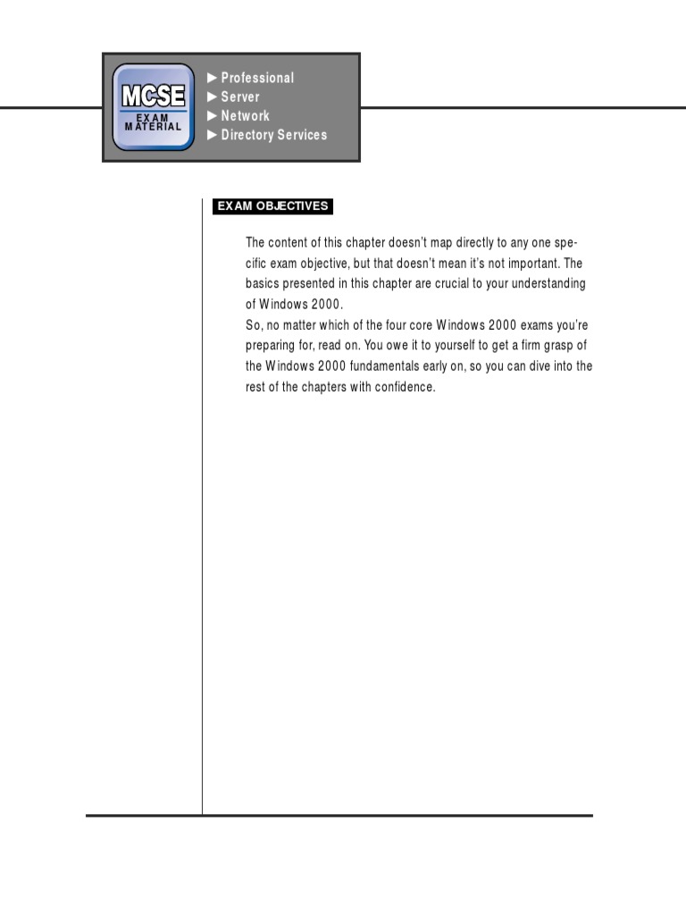Overview of Windows 2000 Basics | PDF