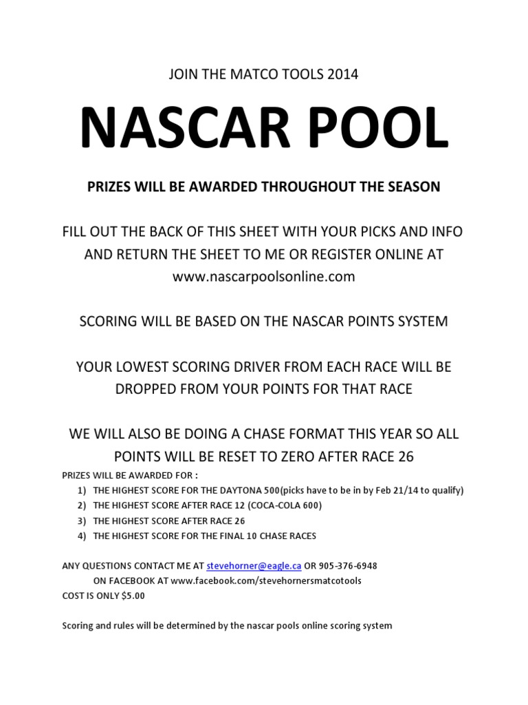 nascar online pools