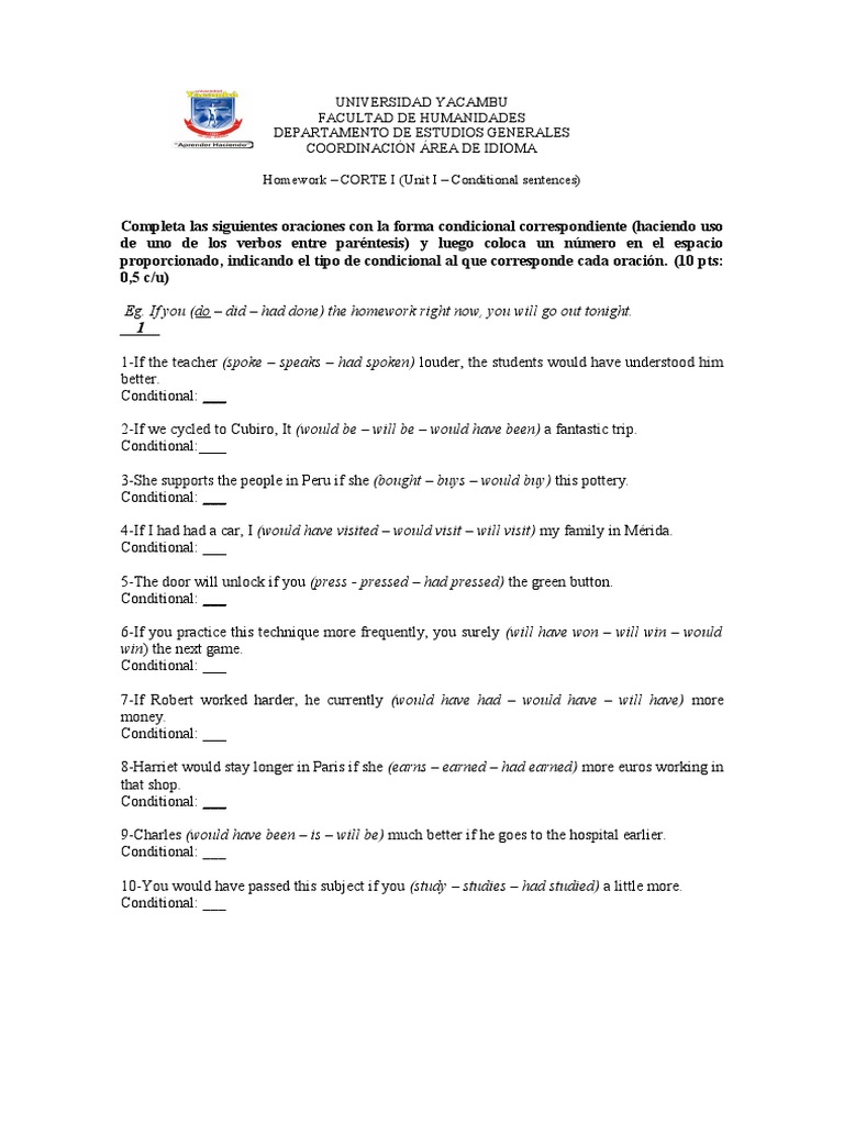 Documento Conditional Sentences | PDF | Language Arts & Discipline ...