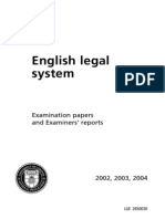 English Legal System: Examination Papers and Examiners' Reports