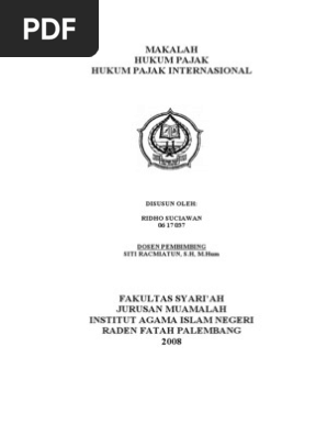 Makalah Hukum Pajak Internasional