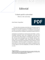 Editorial. Y Dónde Quedó La Universidad