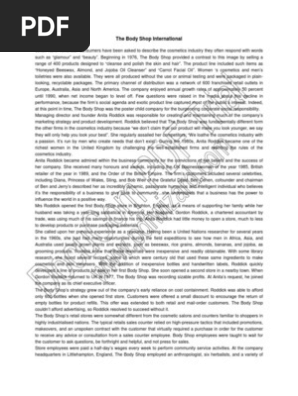 The Body Shop Case Study