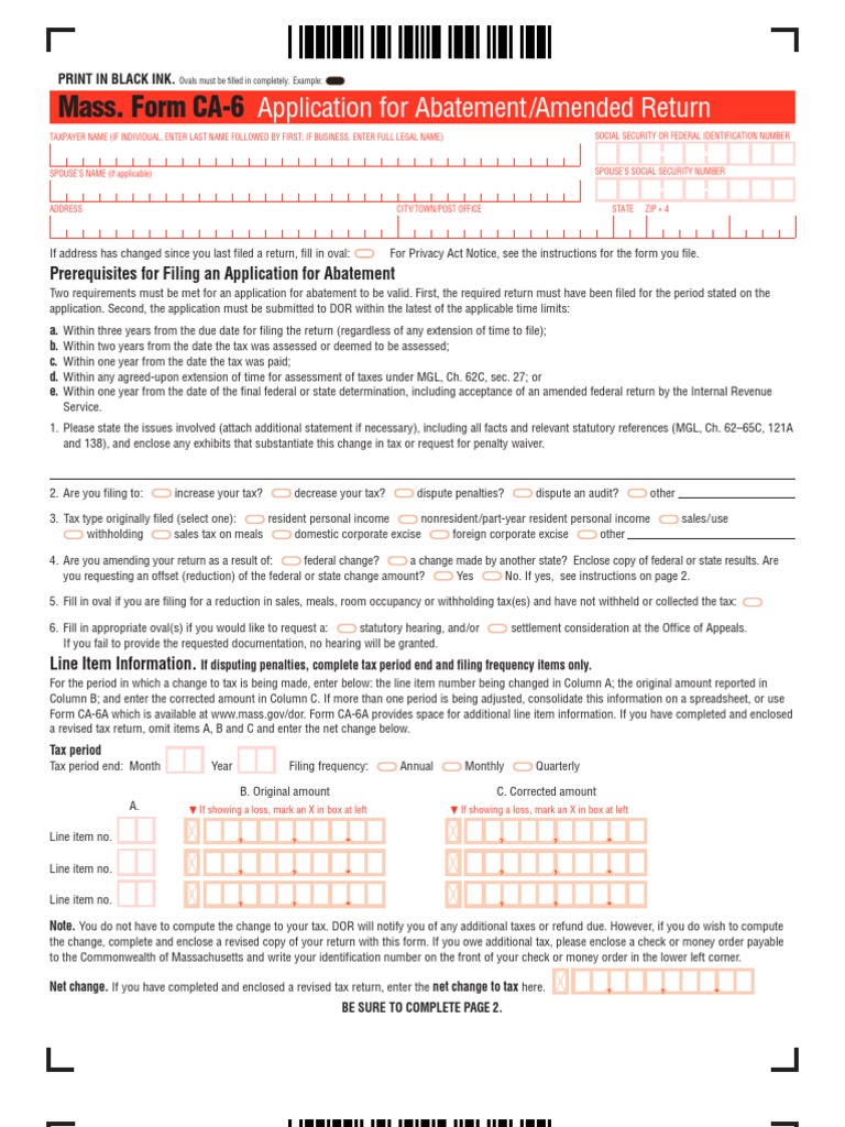 Mass. CA-6 Abatement Application Guide | PDF
