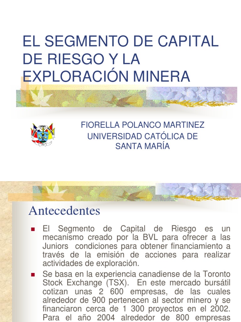 Capital de Riesgo en Exploración Minera | PDF | Minería | Compartir ...