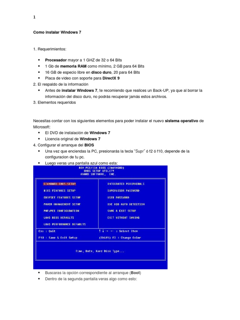 Guía para instalar Windows 7 y XP | PDF | Sistema operativo | Microsoft ...