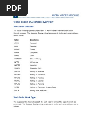 8 Work Order Module