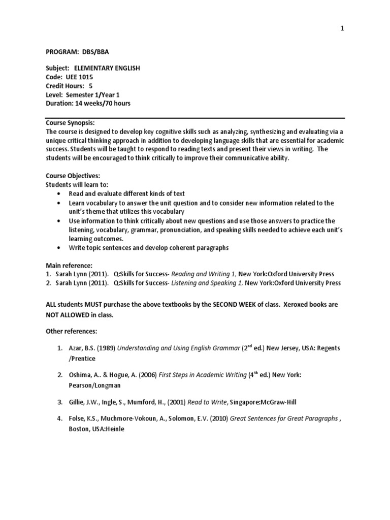 Critical thinking application papers unit 1 speaking