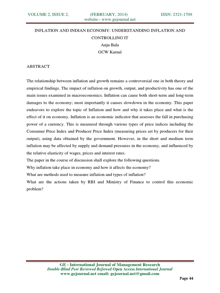 Understanding Inflation in India | PDF | Politics | Social Science